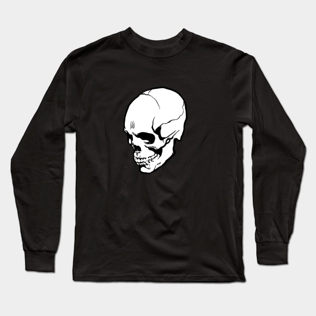 Skull- white Long Sleeve T-Shirt by deimos-remus